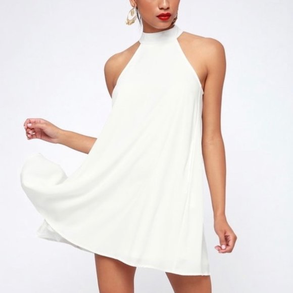 Little Black Halter Swing Dress by Lulus - Picture 2 of 9